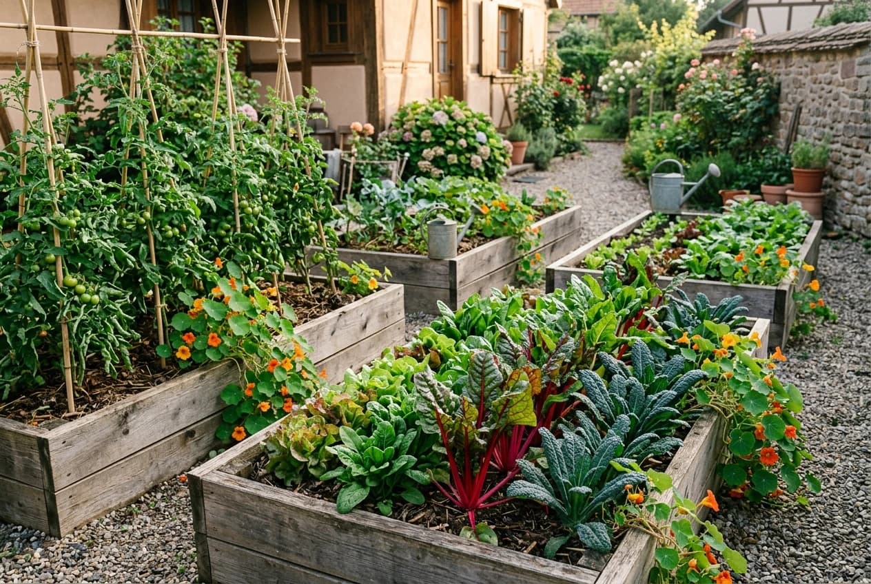 Potager surélevé et carrés gourmands